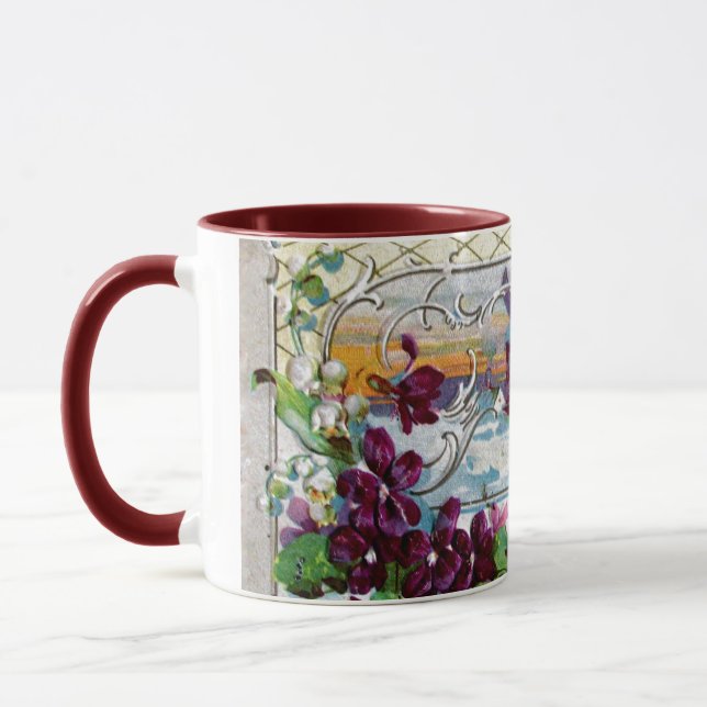 ROMANTICA Winter Landscape with Pansies Mug (Left)