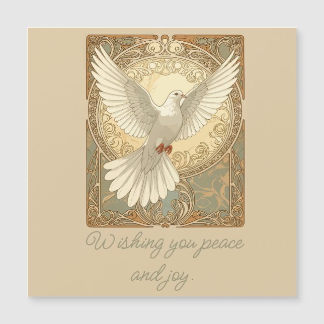 Romantically Nostalgic Peace Dove Greeting Card (Front)