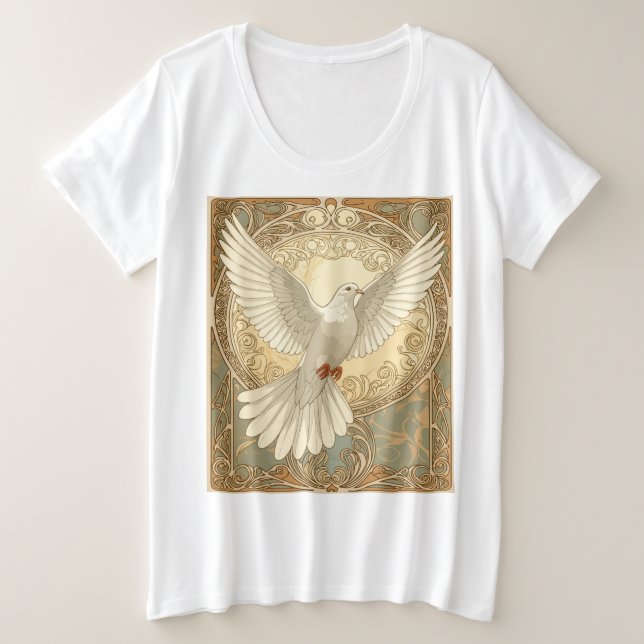 Romantically Nostalgic Peace Dove  Plus Size T-Shirt (Design Front)