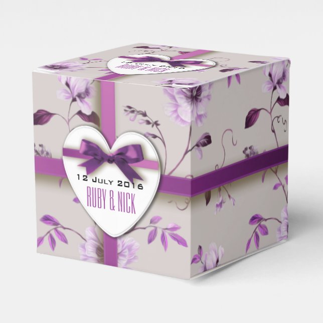 RomanticCharm vintage floral wedding collection Favour Box (Front Side)