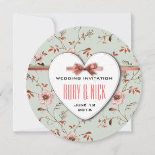 RomanticCharm Vintage Floral Wedding collection Invitation
