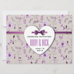 RomanticCharm vintage floral wedding collection Invitation