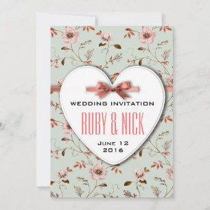 RomanticCharm Vintage Floral Wedding collection Invitation
