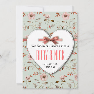 RomanticCharm Vintage Floral Wedding collection Invitation