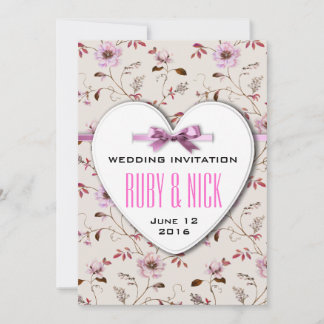 RomanticCharm vintage floral wedding collection Invitation
