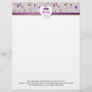 RomanticCharm vintage floral wedding collection Letterhead Template