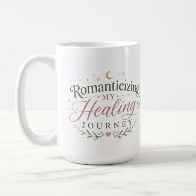 Romanticising My Healing Journey Boho Coffee Mug (Left)