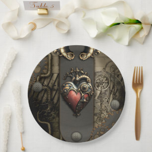 Romanticism in wheels and tubes the steampunk soul paper plate