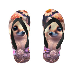 Romantik Igel mit Blumen Kid's Jandals