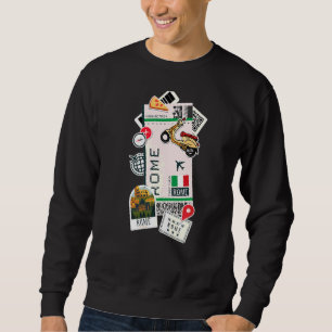 Rome Air Ticket Boarding Pass Plane Italy Travel Sweatshirt