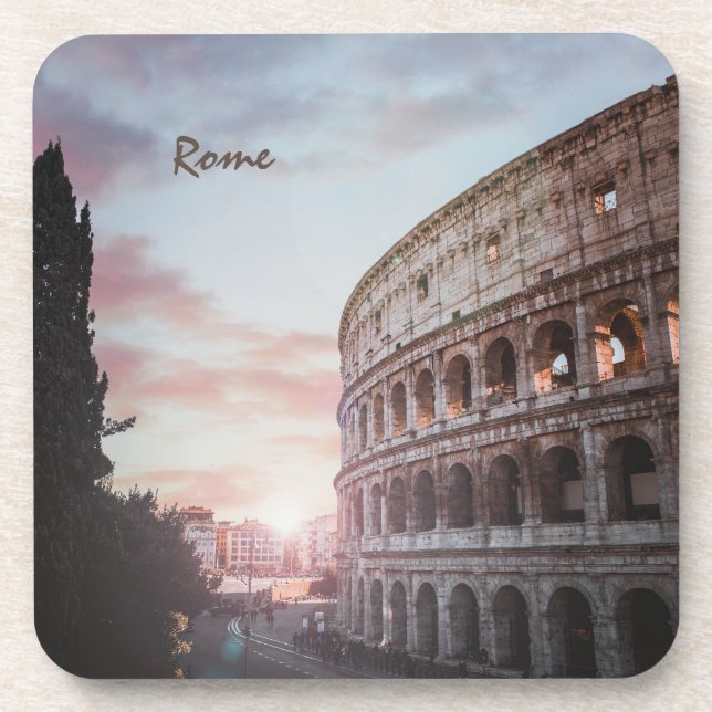Rome Ancient Architecture sunset cityscape Coaster (Front)