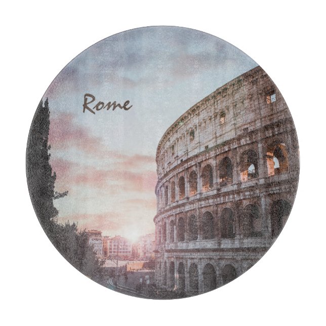 Rome Ancient Architecture sunset cityscape Cutting Board (Front)