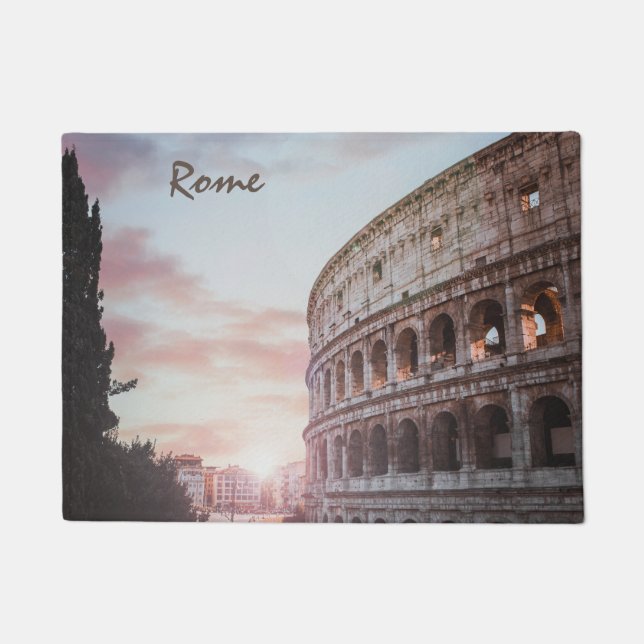 Rome Ancient Architecture sunset cityscape Doormat (Front)