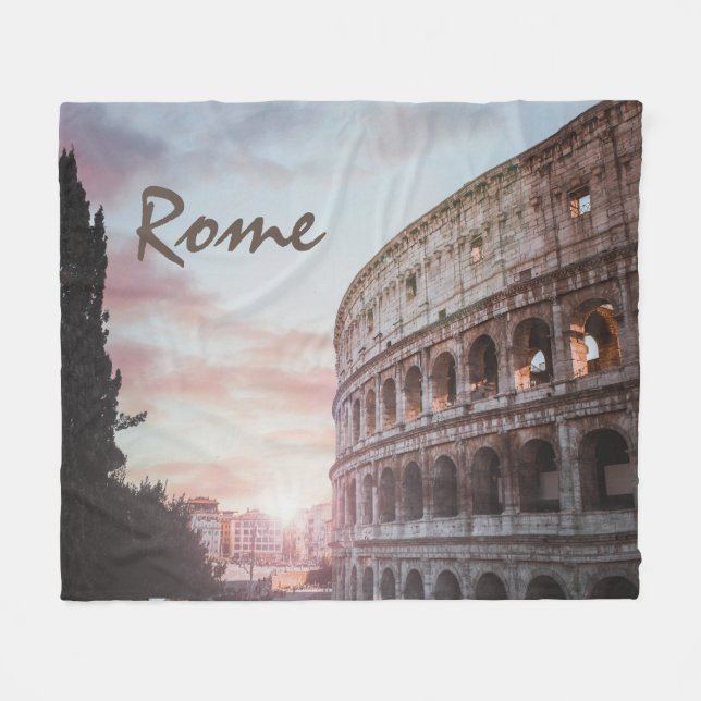 Rome Ancient Architecture sunset cityscape Fleece Blanket (Front (Horizontal))