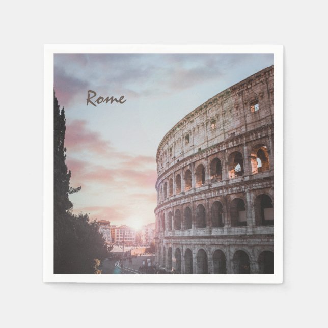 Rome Ancient Architecture sunset cityscape Napkin (Front)