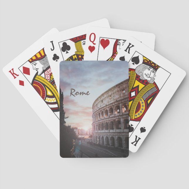 Rome Ancient Architecture sunset cityscape Playing Cards (Back)