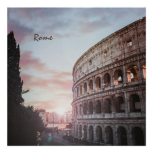 Rome Ancient Architecture sunset cityscape Poster