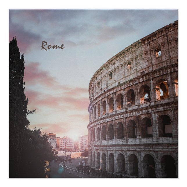 Rome Ancient Architecture sunset cityscape Poster (Front)