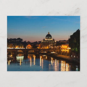 Rome at night Postcard St Peters Sunset