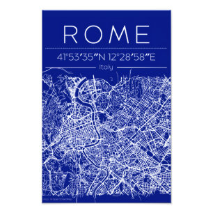 Rome Blueprint City Map Poster