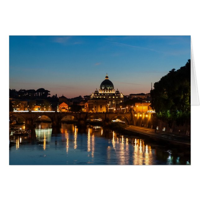 Rome by night, with St Peters. (Front Horizontal)