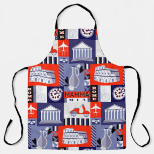 Rome city seamless decorative pattern design. Trav Apron
