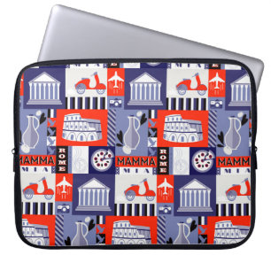 Rome city seamless decorative pattern design. Trav Laptop Sleeve