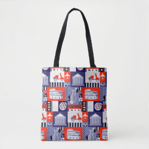 Rome city seamless decorative pattern design. Trav Tote Bag