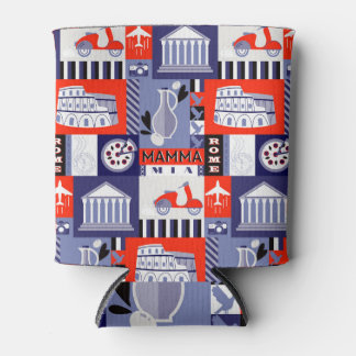 Rome city, travel-themed pattern. can cooler
