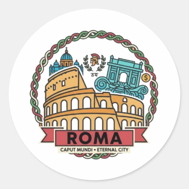 ROME CLASSIC ROUND STICKER (Front)