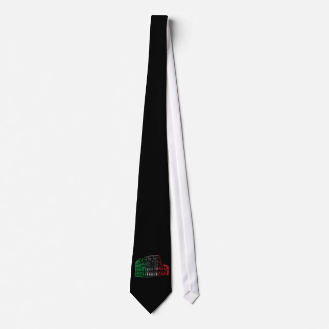 Rome Coliseum Italian Flag Black Tie (Front)