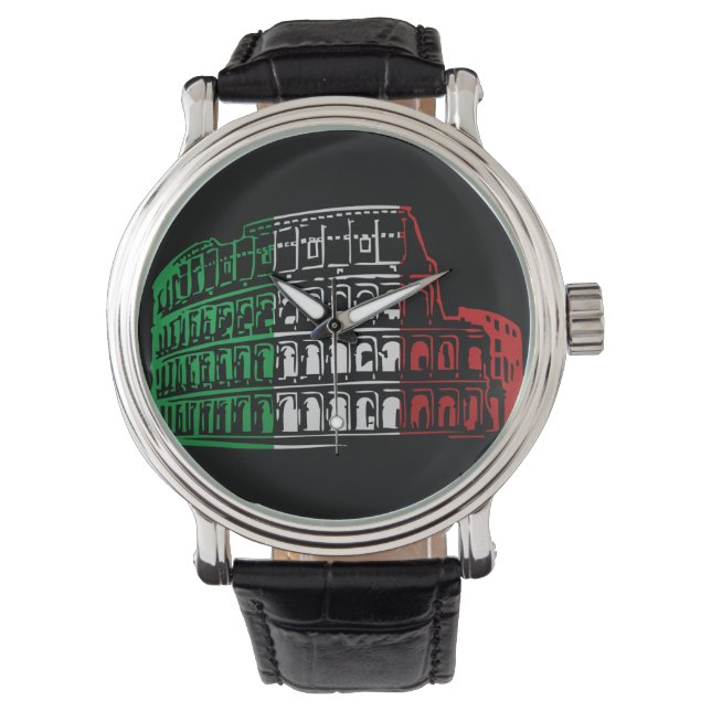 Rome Coliseum Italian Flag Watch (Front)