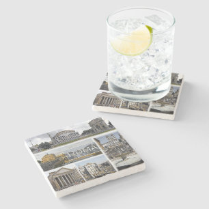 Rome ^ Colosseum - Arch of Constantine - Pantheon Stone Coaster
