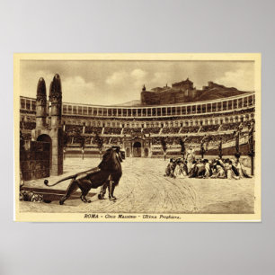 Rome Colosseum, Christians and lions Poster