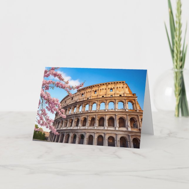 Rome Colosseum Italy Painted Card (Front)