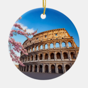 Rome Colosseum Italy Painted Ceramic Tree Decoration