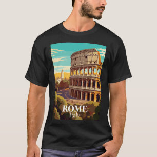 Rome Colosseum Italy Travel Illustration T-Shirt