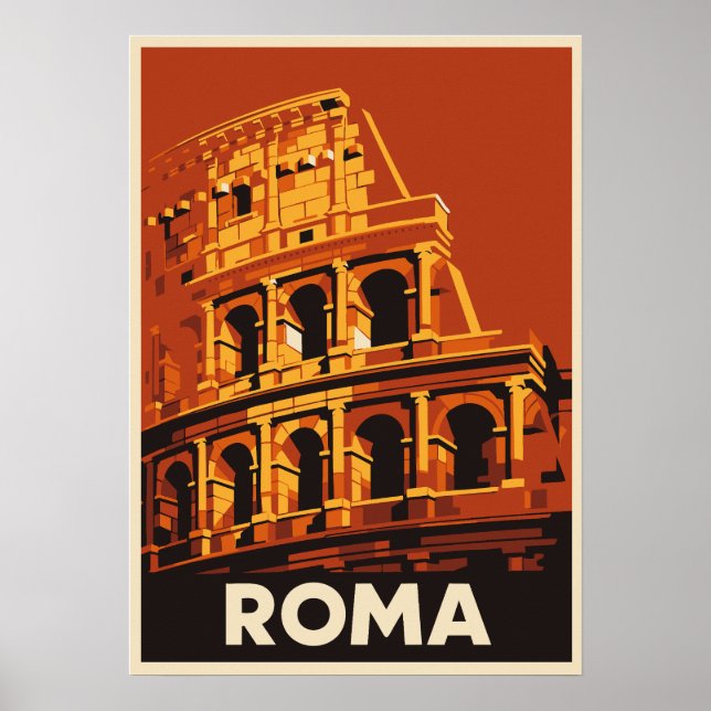 Rome Colosseum Poster Vintage Travel Italy  (Front)