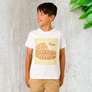Rome Colosseum Sketch Boys T-Shirt