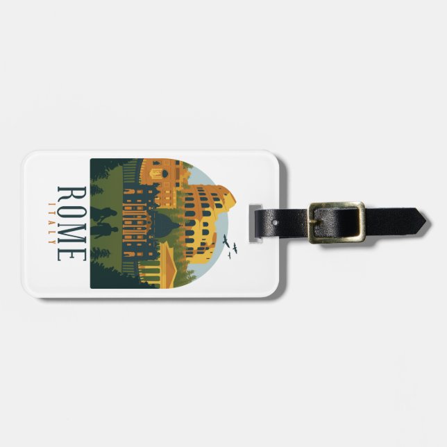 Rome Colosseum Vintage  Luggage Tag (Front Horizontal)