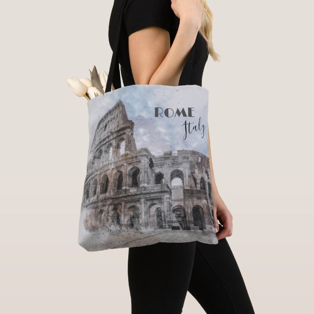 Rome Colosseum Vintage Tote Bag | Italy Travel Art (Close Up)