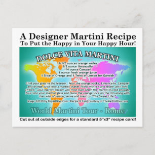 Rome Dolce Vita World Tour Martini Recipe Card