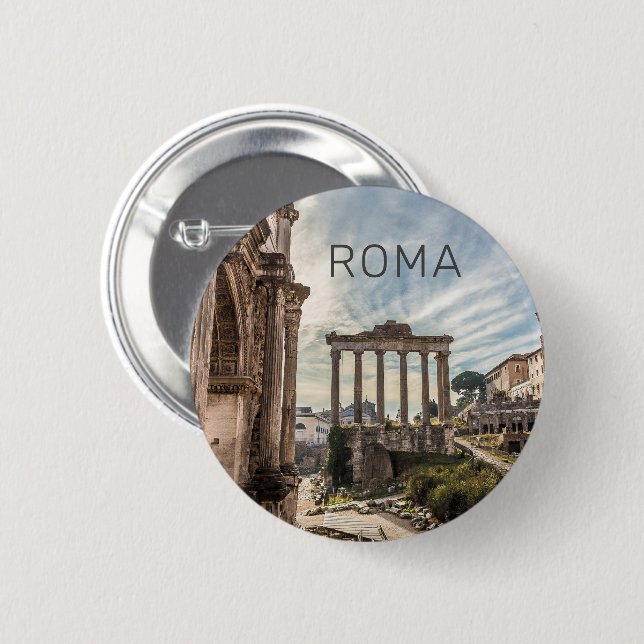 Rome Forum Romanum Italy Holiday Souvenir 6 Cm Round Badge (Front & Back)