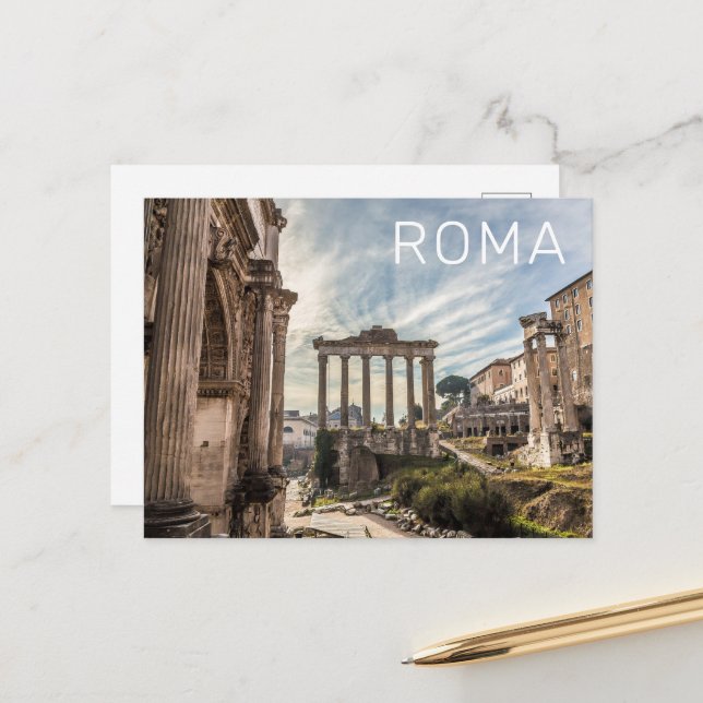 Rome Forum Romanum Italy Holiday Souvenir Postcard (Front/Back In Situ)