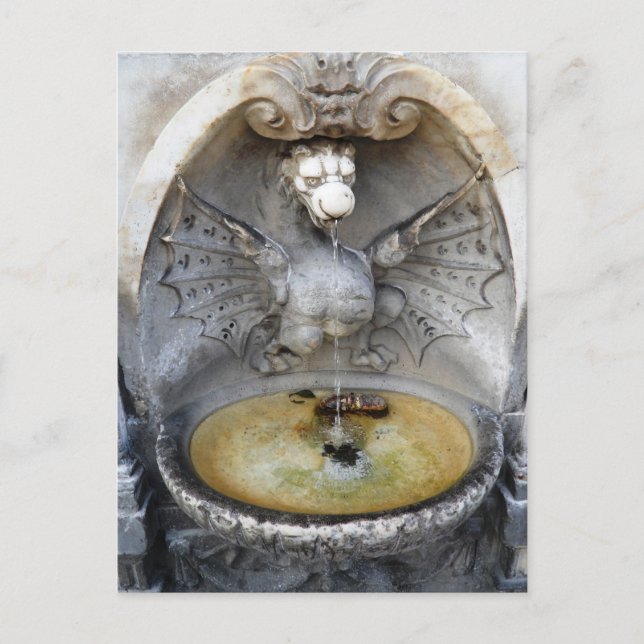 Rome Fountain Dragon Ancient Water Italy Monument Postcard (Front)