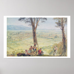 Rome from Monte Mario, c.1818 (w/c over pencil on Poster