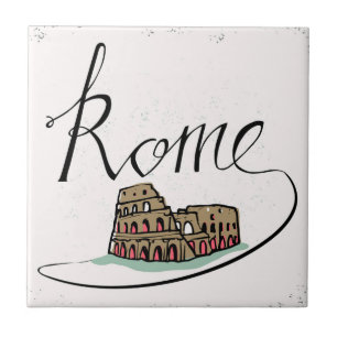 Rome Hand Lettered Design Tile