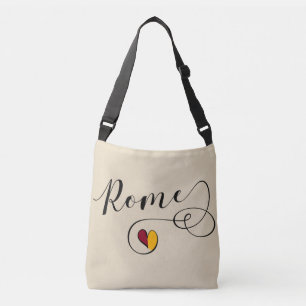 Rome Heart Bag, Italy, Roman Flag Crossbody Bag