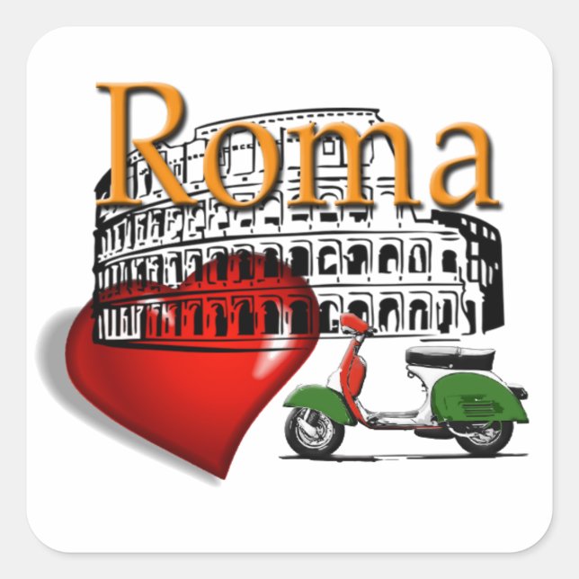 Rome in my Heart Square Sticker (Front)