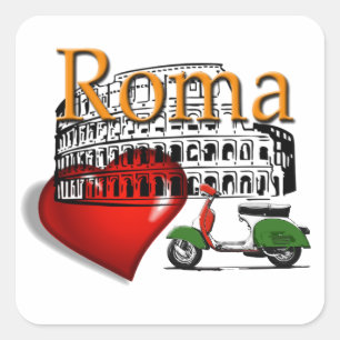 Rome in my Heart Square Sticker